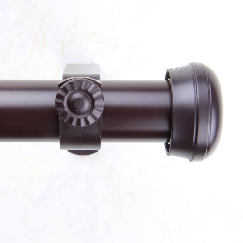 InStyleDesign Edison 1-inch Adjustable Drapery Rod 160-240 inch - 160 to 240 inch - Brown Finish/Mahogany Finish - Mahogany