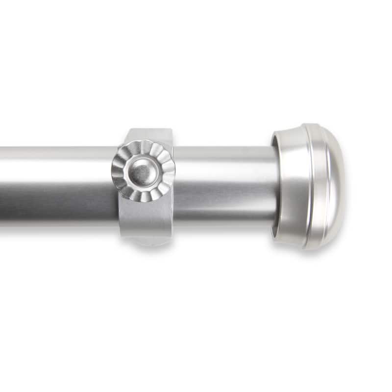 InStyleDesign Edison 1-inch Adjustable Drapery Rod 160-240 inch - 160 to 240 inch - Nickel Finish/Satin/Silver Finish - satin nickel