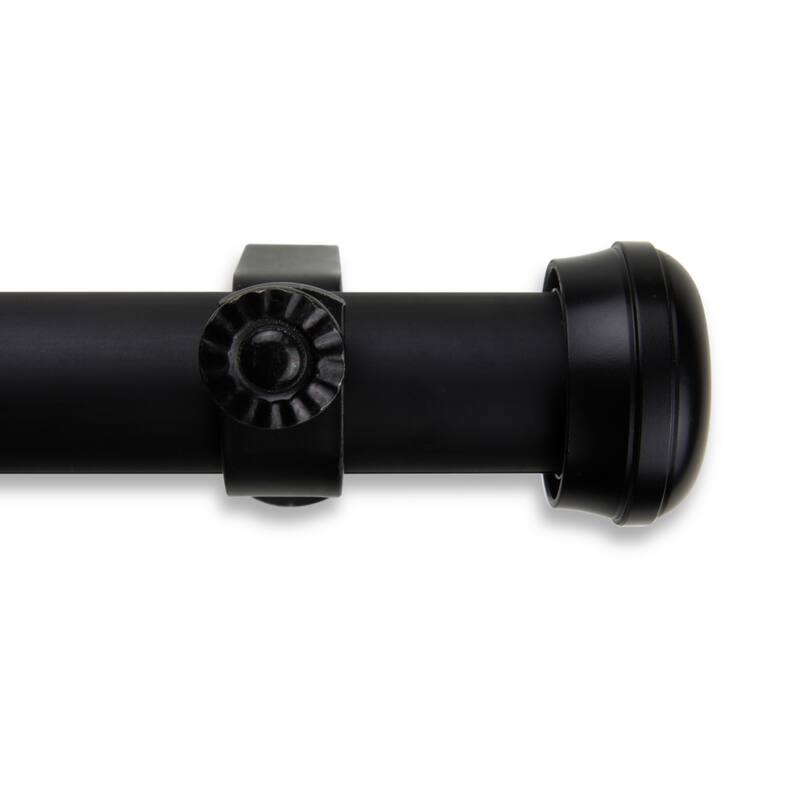 InStyleDesign Edison 1-inch Adjustable Drapery Rod 160-240 inch - 160 to 240 inch - Black Finish - Black