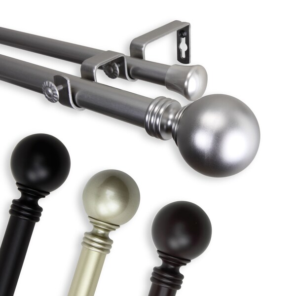 Shop Instyledesign Sphere 1 Inch Adjustable Double Drapery Rod 160