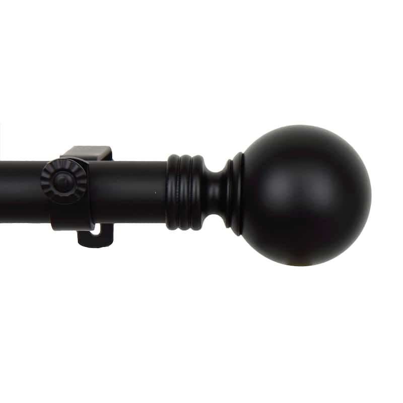 InStyleDesign Sphere 1-inch Adjustable Drapery Rod 160-240 inch - 160 to 240 inch - Black