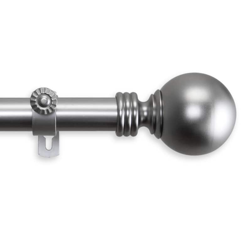 InStyleDesign Sphere 1-inch Adjustable Drapery Rod 160-240 inch - 160 to 240 inch - satin nickel