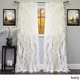 preview thumbnail 6 of 5, Sheer Voile Ruffled Tier Window Curtain Panel - 50 X 84 - 50 X 84 Ivory
