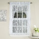 preview thumbnail 1 of 3, White Knit Lace Bird Motif Window Curtain Tiers, Valance and Swag Pair Options 24 inch tier pair