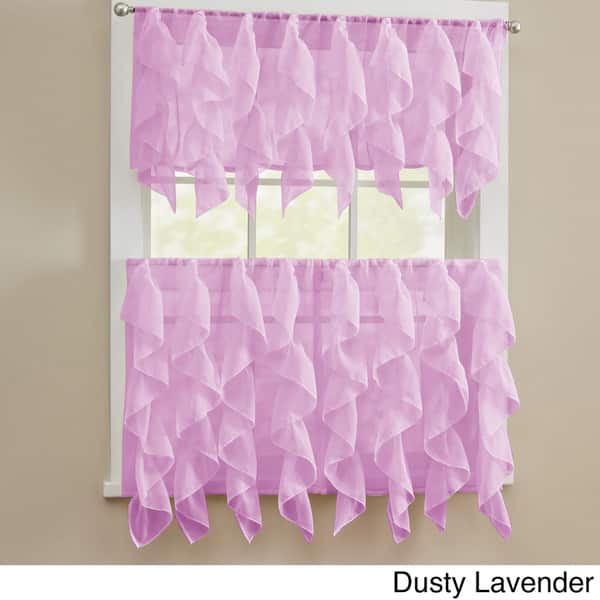 Shop Chic Sheer Voile Vertical Ruffled Tier Window Curtain Valance