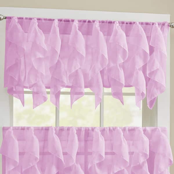 Shop Chic Sheer Voile Vertical Ruffled Tier Window Curtain Valance
