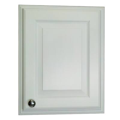 Barbados White Enamel Wood 24-inch Recessed Medicine Storage Cabinet