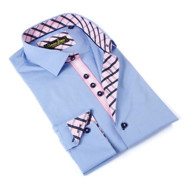 mens shirts with patterned collars and cuffs