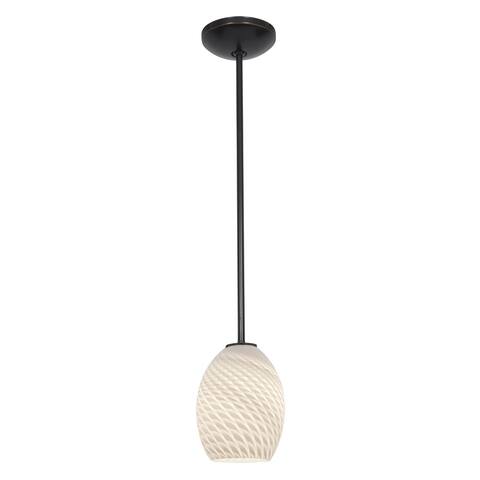 Access Lighting Brandy FireBird Bronze Rod Pendant with White Firebird Shade