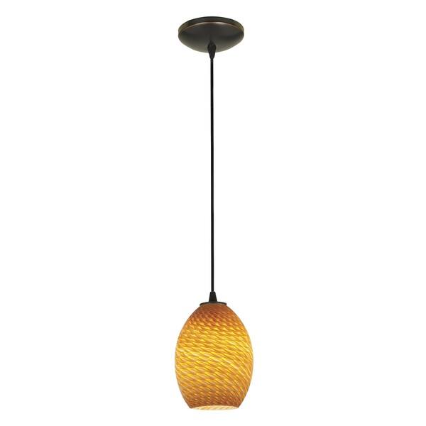 slide 1 of 1, Access Lighting Brandy FireBird Bronze Cord Pendant with Amber Firebird Shade