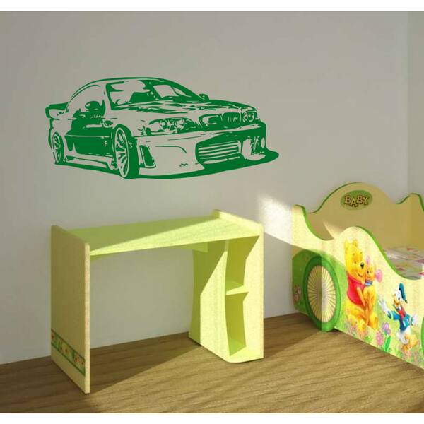 Sport car Wall Art Sticker Decal Green Bed Bath & Beyond 11885809