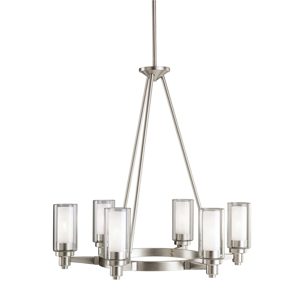 Kichler Lighting Circolo Collection 6-light Brushed Nickel Chandelier - Chandeliers For Bedrooms by Overstock.com