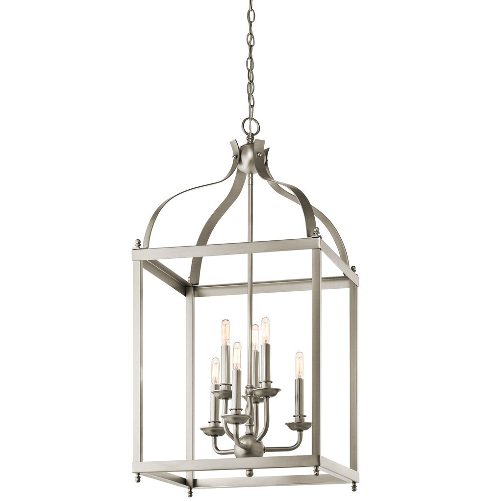 Kichler Lighting Larkin Collection 6-light Brushed Nickel Foyer Chandelier - Chandeliers For Bedrooms by Overstock.com
