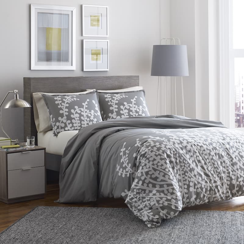 Copper Grove Crocus Grey Branches Printed 3-piece Comforter Set - Twin/Twin XL - 2 Piece