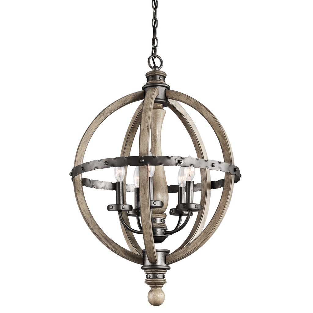 Kichler Lighting Evan Collection 5-light Distressed Antique Gray Chandelier - Chandeliers For Bedrooms by Overstock.com