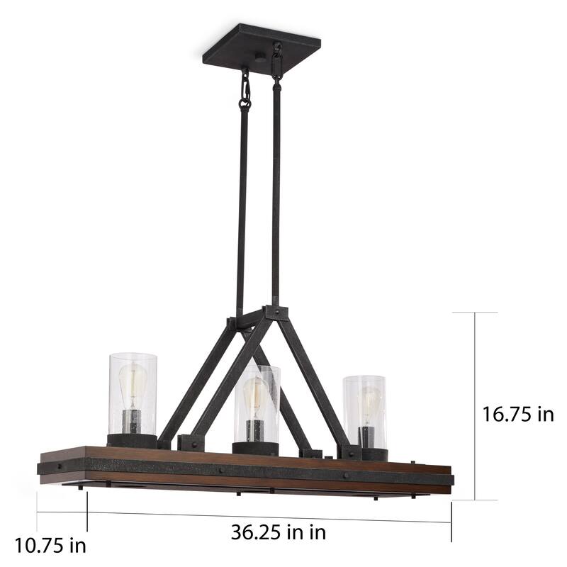 Kichler Lighting Colerne 3-light Auburn Stain Linear Chandelier