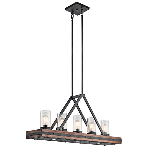 Kichler Lighting Colerne Collection 5 Light Auburn Stain Linear Kichler Lighting Colerne Collection 5 Light Auburn Stain Linear Chandelier