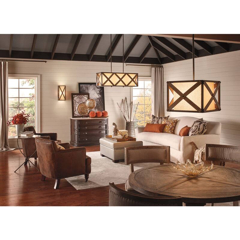 Kichler Lighting Cahoon Collection 3-light Anvil Iron Linear Chandelier