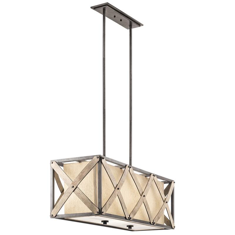 Kichler Lighting Cahoon Collection 3-light Anvil Iron Linear Chandelier