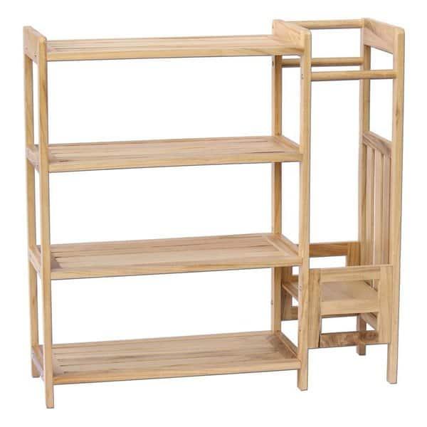 Shop Natural Wood 31 5 Inch X 10 25 Inch X 31 75 Inch 2 In 1 Shoe And Umbrella Rack Overstock 11889964