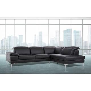 Eco Friendly Sectional Sofas Online At Our Best Divani Casa Carnation Black Eco Leather Modern Sectional Sofa