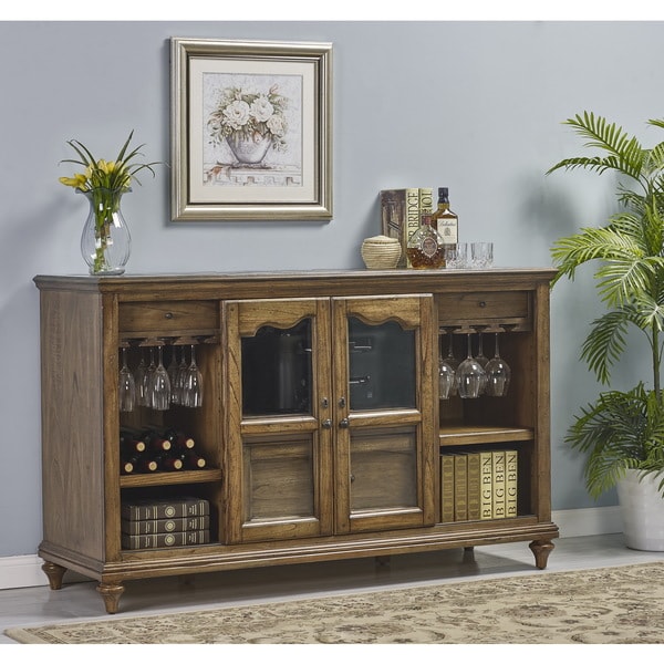 Budapest Brown Wood Veneer Storage Credenza Overstock 11890538