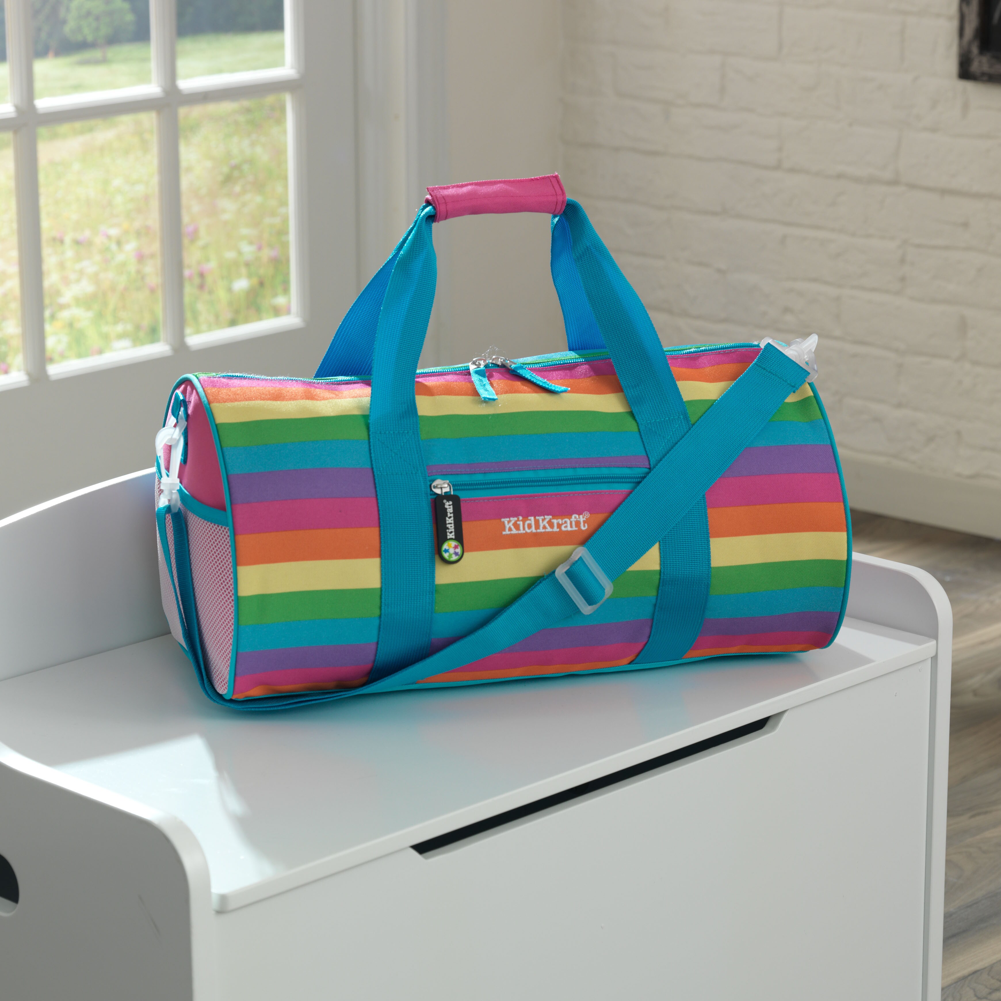 rainbow duffle bag