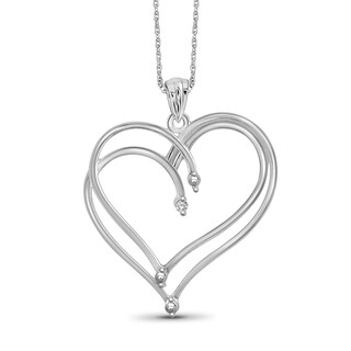 Shop Sterling Silver Diamond Heart Key Necklace - Overstock - 5688786
