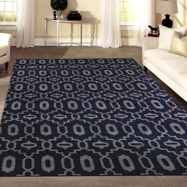 Admire Home Living Bronte Orb Navy Area Rug - 7'10 x 10'6
