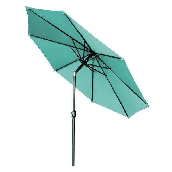 Shop Trademark Innovations Black Blue Green Multi Red And Tan Aluminum Polyester And Steel Tilt Crank Patio Umbrella Overstock 11891436