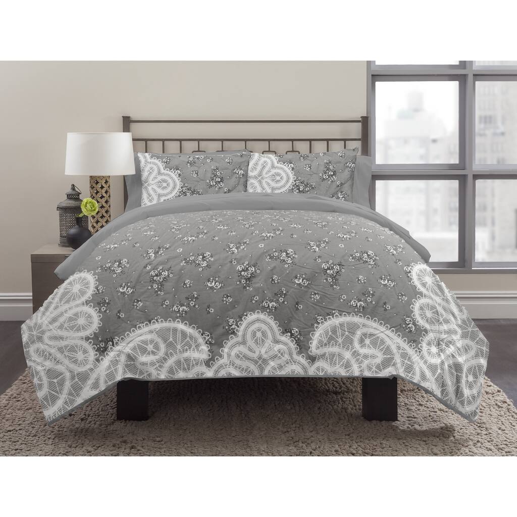Vintage Lace 3-piece Full/ Queen Duvet Cover Set