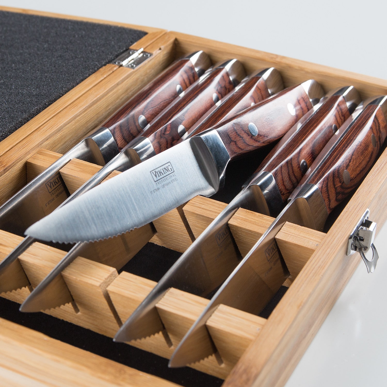 Viking Red Pakkawood and Stainless Steel 6-piece Steak Knife Set
