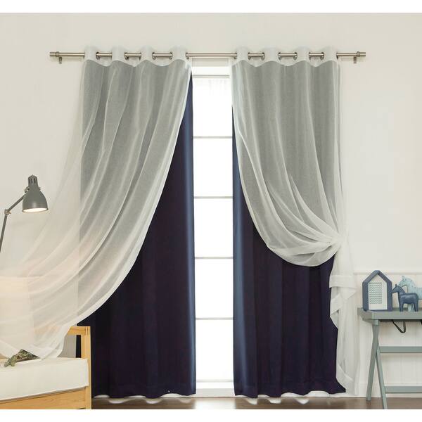 Shop Aurora Home Mix Match Curtains Blackout And Muji Sheer 84