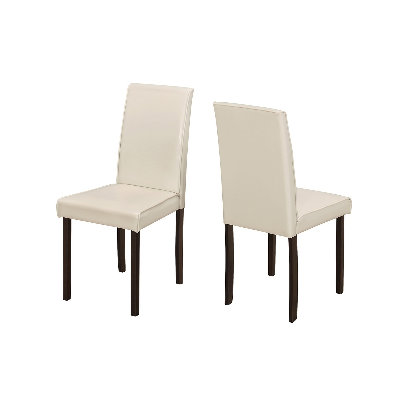 Ivory Leather Look 36 Inch Dining Chair Set Of 2 Ivory Ebay 