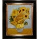 La Pastiche Vincent Van Gogh 'sunflowers' Hand-painted Framed Canvas 