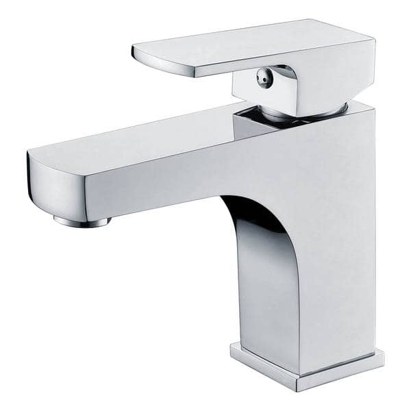 Lowa Style Stainless Steel Brushed Nickel Solid Brass Square Design  Single-hole Lever Faucet - Silver
