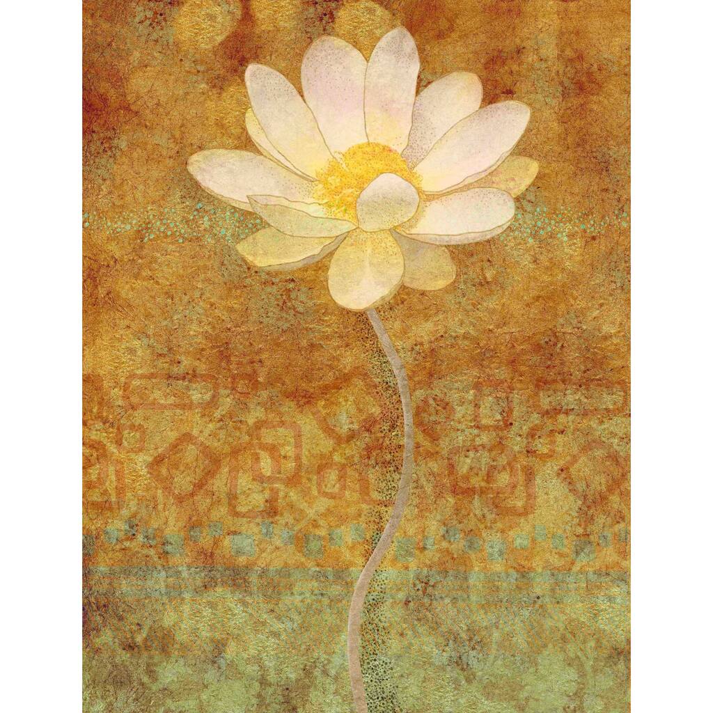 Marmont Hill - White Lotus Print on Canvas - Multi-Color