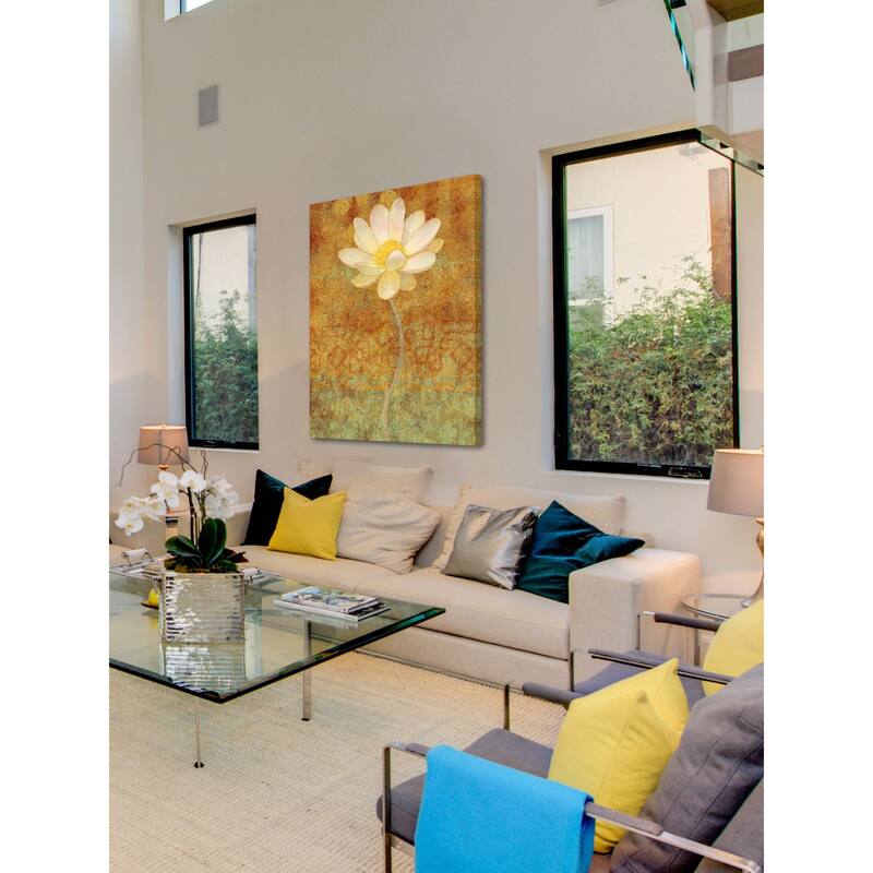 Marmont Hill - White Lotus Print on Canvas - Multi-Color