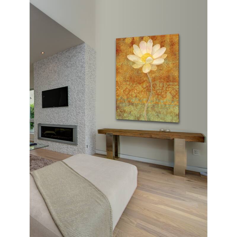 Marmont Hill - White Lotus Print on Canvas - Multi-Color