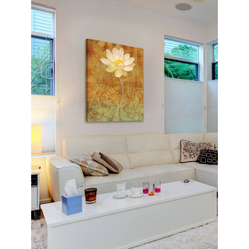 Marmont Hill - White Lotus Print on Canvas - Multi-Color