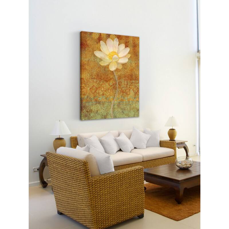 Marmont Hill - White Lotus Print on Canvas - Multi-Color