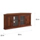 preview thumbnail 5 of 5, Burnished Oak-finish Wood and Leaded Glass 56-inch Corner TV Stand