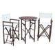 preview thumbnail 2 of 16, Bamboo Espresso Pub Set With 2 Black High Director Chairs & Round Table Black Stripe