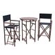 preview thumbnail 10 of 16, Bamboo Espresso Pub Set With 2 Black High Director Chairs & Round Table Black