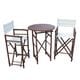 preview thumbnail 14 of 16, Bamboo Espresso Pub Set With 2 Black High Director Chairs & Round Table
