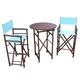 preview thumbnail 17 of 16, Bamboo Espresso Pub Set With 2 Black High Director Chairs & Round Table
