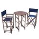 preview thumbnail 9 of 16, Bamboo Espresso Pub Set With 2 Black High Director Chairs & Round Table Indigo