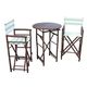 preview thumbnail 4 of 16, Bamboo Espresso Pub Set With 2 Black High Director Chairs & Round Table