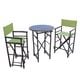 preview thumbnail 16 of 16, Bamboo Espresso Pub Set With 2 Black High Director Chairs & Round Table Green