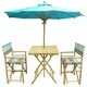 preview thumbnail 5 of 13, Zew Hand-crafted Bamboo 4-piece Square Patio Set Green Stripes